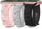 AMSKY 3 Pièces Floral Gravés Bracelets Compatibles avec Bracelet Apple Watch 40mm 46mm 41mm 44mm 45mm 38mm 42mm 49mm Femme, Bracelet Silicone Compatible avec iWatch Se Ultra Serie 10 9 8 7 6 5 4 3 2 1