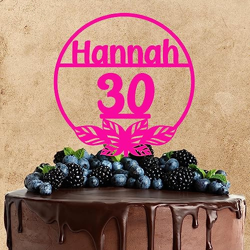 Wunschtext Cake Topper aus Acryl für den Geburtstag | personalisiert mit Namen und Zahl | Kuchendeko Tortenstecker | pink | Kuchendekoration und Tortenschmuck 100% Made in Germany