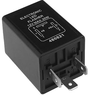 OTOTEC 12V 3 Broches Indicateur LED Relais de l'unité Clignotante Max 30W Réglable LED Clignotant Relais Remplacement pour Véhicules Voitures Camions