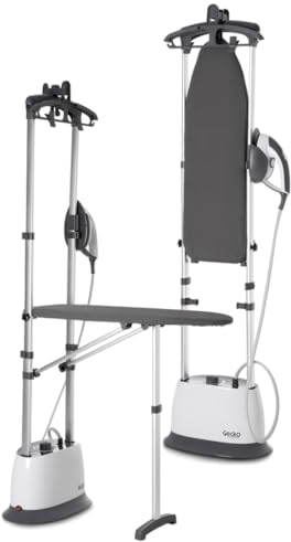 Défroisseur vapeur haute pression 4 bars avec table amovible 2200 watts, dévit vapeur continu ou piloté et fer réglable en température, marque française