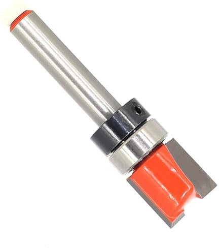 Akylin Pattern Flush Trim Router Bit 1/4 Inch Shank - Cut Dia 1/2, Cutting Length 1/2 , Pattern/Template Router Bit, Flush Cut Router Bit for Woodworking Trimming