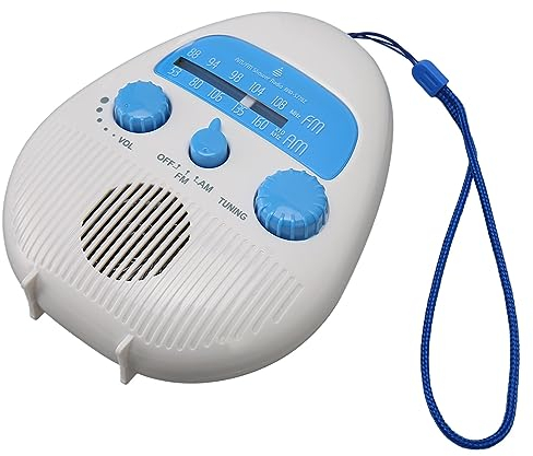 Radio de Ducha Am FM Resistente Al Agua, Mini Radio de Ducha Colgante con Altavoz Incorporado, Altavoz de Radio de Ducha Portátil con Pilas para Uso en Exteriores en el Baño