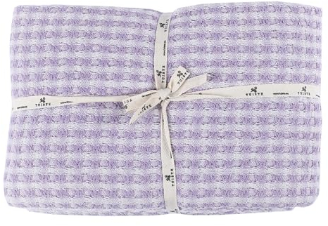 Tuiste Premium Tagesdecke Einzelbett 150x200 Lila Lavendel, Leichte Sommerdecke Waffeloptik, Bettüberwurf, Plaid Decke für Sofa, Sofadecke Baumwolle, Couchdecke, überdecke Bett, überwurf