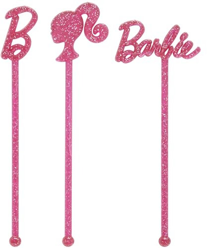 DecoPac Barbie Skewers For Cakes, Cupcakes, And More | 36 Pink Stir Sticks, Ideal For Birthday's, Parties And Celebrations. Personalize Your Baked Creations. Pack of 36