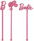 DecoPac Barbie Skewers For Cakes, Cupcakes, And More | 36 Pink Stir Sticks, Ideal For Birthday's, Parties And Celebrations. Personalize Your Baked Creations. Pack of 36