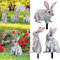 Gartenstecker Ostern Garten Hasen Deko Osterdeko für Draußen Frühling Modern Osterhase Außen Osterdeko Outdoor Osterdekoration Frühlingsdeko Hasen Figuren Deko Groß (C1-3pcs)
