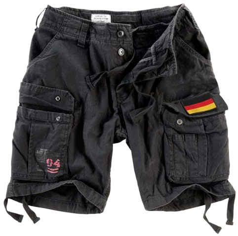 Surplus Raw Vintage Airborne Herren Cargo Shorts - 3 austauschbare Klettaufnäher inklusive