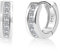Silber 925 Ohrringe Damen, Kleine Huggie Creolen Dicke Creolen Hypoallergen Huggie Zirkonia Ohrringe Runde Ohrring Kleine Klobige Ohrring Damen Mädchen