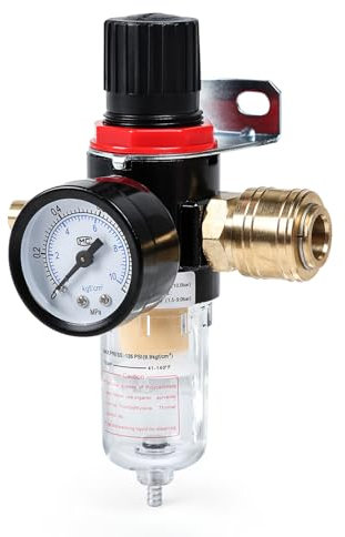 Jadeshay Druckminderer Druckluft, 1/4 Zoll Wasserabscheider Druckluft Kompressor zubehör mit Wasserabscheider und Schnellkupplungen für Luftkompressorfilter