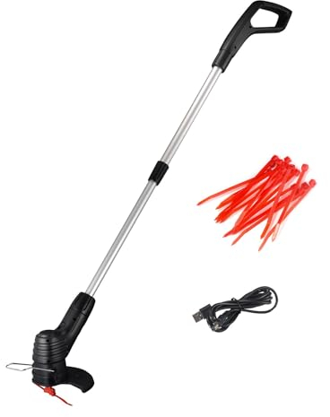 Petyoung Cortadora de césped eléctrica inalámbrica recargable, herramienta de jardinería