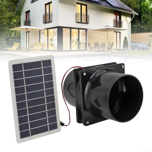 Solar Panel Fan Kit, 10W 12V Weatherproof Solar Power Exhaust Fan Ventilation Cooling Fan For Pet Houses, Chicken Coops, RVs, Greenhouses