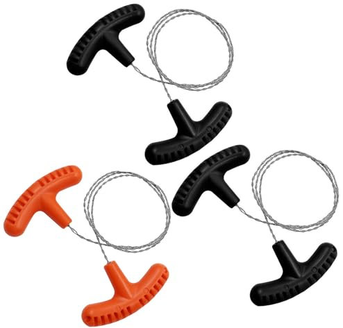 TaboSI Scie à câble en acier inoxydable - Lot de 3 - Portable - Pour le camping, le jardinage, la randonnée - 70 cm
