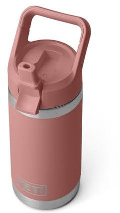 YETI Rambler Jr. 12 oz Kids Bottle, with Straw Cap, Sandstone Pink