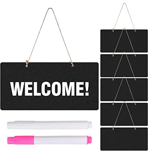Ehuihuan 6 Piezas Mini Pizarra – 18x8cm Pizarra Negra Pequeña para Cocina, Pizarra Tiza Cancellabile, Ideal para Menús, Decoraciones y Etiquetas