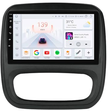 Ossuret Android 12 Radio de Coche para Renault Trafic 3 (2014-2021)/Opel Vivaro B (2014-2018), 8-Core 4G+32G GPS Navi 9 Pulgadas QLED táctil CarPlay Android Auto SWC Bluetooth 4G LTE (para el Tipo B)