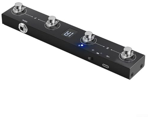 Homefurnishmall BT - Controlador MIDI inalámbrico, 4 botones, portátil, recargable, USB, pedal controlador de pie MIDI, incluye cable USB, manual de usuario (idioma español no garantizado), cable de