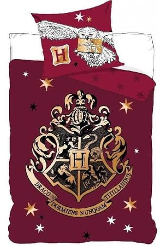 Bettwäsche Harry Potter 140 x 200 cm – Bettbezug Harry Potter 100 % Baumwolle (Harry Potter C)