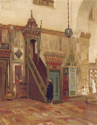 PSVDCTOO Vintage Wanddeko Bilder Poster Wandbild Innenraum eines Mimbar des Großen in Damaskus von Frederic Leighton Poster Wandbild Deko für Zimmer 60x90cm