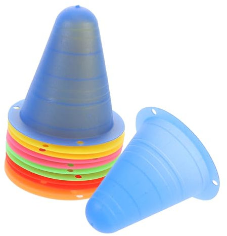 BESPORTBLE 12stücke Mini Kunststoff Agility Für Junge Mädchen Trainingskegel Bunte Fußball-spielfeldmarkierungen Sportkegel Hindernis Übung