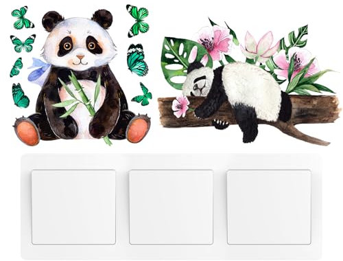 Lichtschalter Aufkleber 2Pcs, Nette Tier Lichtschalter Aufkleber Glühende Aufkleber Wandschalter Aufkleber für Schlafzimmer Wohnzimmer Küche Büro