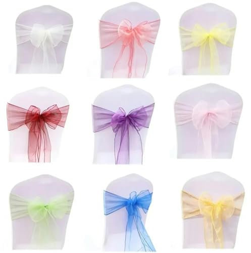 Lot de 100 rubans de chaise NZA Rose clair 18 cm x 275 cm Décoration de fête de mariage événement banquet Nœud papillon pour housses de chaise