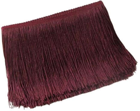 15 cm x 5 m di larghezza, nappa, frangia, nastro decorativo con frange, per cucito, per abito latino, lingerie, tende rosso-viola