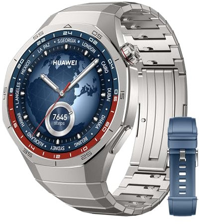 HUAWEI Watch GT 5 Pro 46mm Titane + EasyFit 3 Bracelet en Fluoroélastomère Bleu