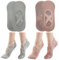 KEYRI 2 Paar Yoga Pilates Socke Rutschfeste Socken für Frauen Mädchen, Grippige Socken BodenSocke Anti-Rutsch Griffe Riemen, Einheitsgröße Atmungsaktive Socken für Fitness Ballett