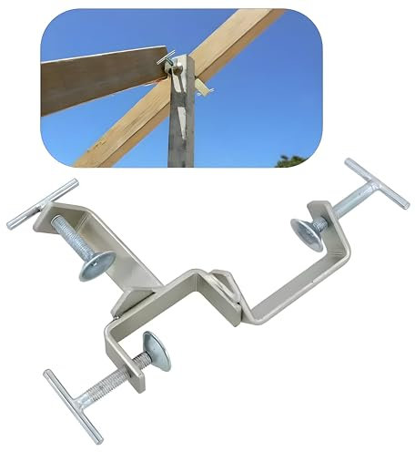 3-Way Adjustable Timber Clamps for Bricklaying | Zinc-Coated Steel Profile Clamp Tool | Corner Setting Out Clamps for Brick Layers & DIY | Fits 76mm to 38mm Timber Posts
