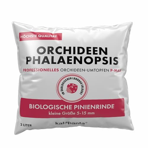 Kalapanta - Terriccio per Orchidee Phalaenopsis Bark Professionale, 2 Litri, Pezzatura 5-15 mm, Substrato a base di Corteccia di Pino Marittimo 100% Naturale, Ecologica Pronto all'uso