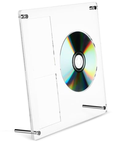 TOGEVAL CD Halter aus Acryl, Transparent, für Foto und Bücherregal | Multifunktional, Stabil und Schützend, für Geschäftsräume und Regale, Leicht zu Verwenden