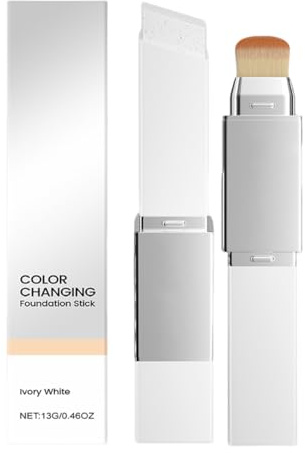 QOCUILC Color Changing Foundation Stick,Fond de Teint Stick Changeant de Couleur,Fond de Teint Adaptatif peau,Stick Correcteur Coréen avec Embout Pinceau,pour une Couvrance Moyenne à Totale (Nature)