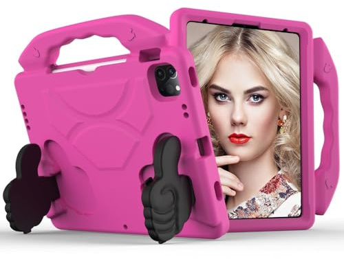 Compatibile per iPad mini 5 (Colore: fucsia) Premium Stand Hard Back Custodia in silicone rigido