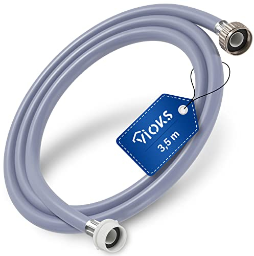 VIOKS Rallonge de tuyau d'alimentation pour machine à laver 3,5 m 25 °C droit/droit – Rallonge de raccordement d'eau pour machine à laver et lave-vaisselle