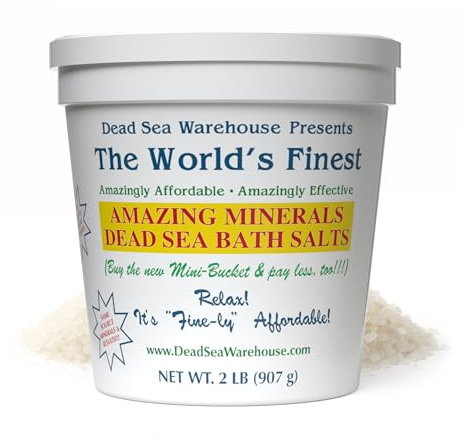 Dead Sea Warehouse – 100% Dead Sea Mineral Bath Salts – Great for Soothing Muscles Aches, Relaxation, Alleviate Skin Issues - Unscented - 2lbs (Pack of 1)