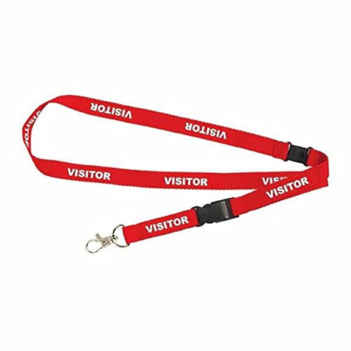REXEL PREPRINTED VISITOR LANYARDS RED PACK 5