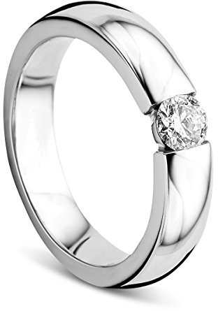 OROVI Ring für Damen Verlobungsring Gold Solitärring Diamantring 14 Karat (585) Brillianten 0.30ct Weißgold Ring mit Diamanten Ring Handgemacht in Italien