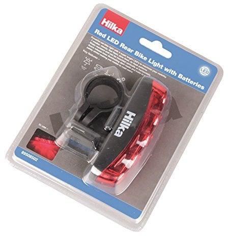 Hilka 89508502 Red LED Rear Bike Light with Batteries