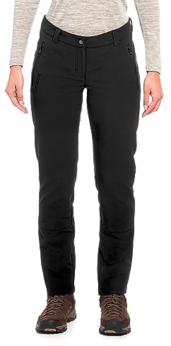 Maier Sports Helga Slim, Warme Damen Wanderhose, Wasserabweisende Outdoorhose für Trekking & Hiking, Enganliegender Schnitt, PFC-frei, mSTRETCH pro 2 & Dryprotec-Technologie, Schwarz, 18 (W28/L29)
