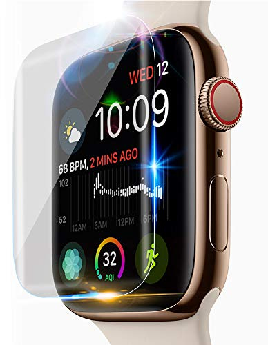 Genieforce® Premium HD+ TRANSPARENT 3D Full Screen Coverage iWatch 38mm Gorilla Schutzglas Schutzfolie Panzerfolie für Apple Watch 38mm Series 1 / Series 2 / Series 3 - TRANSPARENTER Kanten