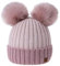 MFAZ Morefaz Ltd Mädchen Winter Beanie Mütze Kinder Groß Pom Pom Style Kids SKI Snowboard (Rose-Pink Powder)