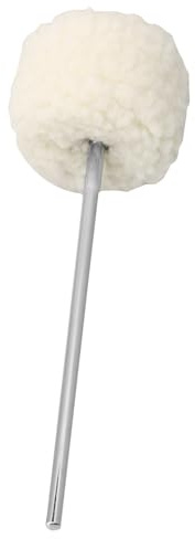 Lovermusic Schlagzeug/Schlagtrommel, 19,4 x 0,6 cm, Edelstahlschaft, weißer Filz-Pedalschlägel