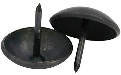 Wuuycoky Chiodi rotondi a testa larga 19 mm di diametro, colore nero, confezione da 100