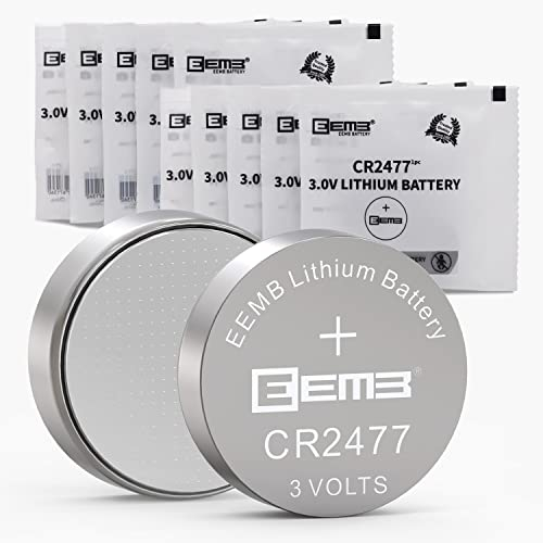 EEMB CR2477 Battery 3V Lithium Battery Li-MnO₂ Button Battery 2477 Battery DL2477,ECR2477 Compatible with for flameless candle,light,remote control,key fob,alarm/contact sensor,smart devices(10)
