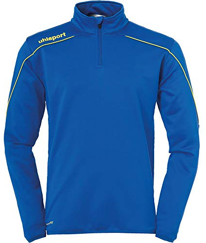 uhlsport Jungen Top Stream 22 1/4 Zip Top, azurblau/limonengelb, 152, 100220314