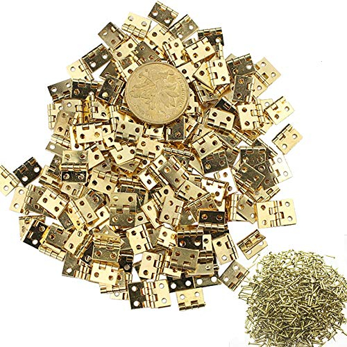 Limeow 50 Stück Scharniere Steckverbinder Scharniere Klein Scharniere Türangel Scharniere Mini Miniatur Scharniere Klappbar Scharnier Vintage Schrank Scharniere Mini für Schränke und andere Möbel