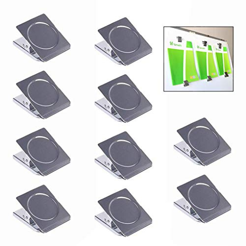 LHKJ 10 Pièces Pince Aimantée, Clips Pince en Aimant Métal Pinces Aimant Frigo Clips Magnétiques Pince Aimant Pinces à Dessin pour Tableau Blanc, Réfrigérateur, Bureau