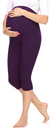 Merry Style Legging 3/4 Grossesse Maternité Tenue Sport Femme MS10-298 (Prune, S)