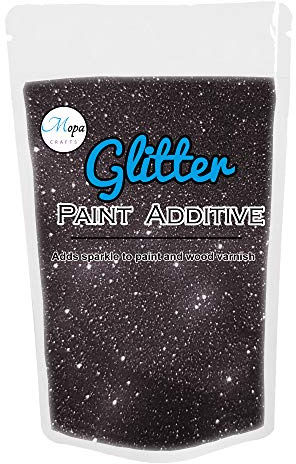 Mopa Crafts Ash Grey Glitter Paint Crystal Additive 100g for Emulsion Paint - for use with Interior/Exterior Wall, Ceiling, Wood, Metal, Varnish, Dead Flat, Matt, Soft Sheen or Silk Paints