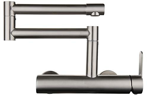 HomeLava Faltbar Wandarmatur Küchenarmatur Wandmontage Spültischarmatur Einhebelmischer Wasserhahn Küche Armatur Wand Edelstahl Küchenarmatur Matt